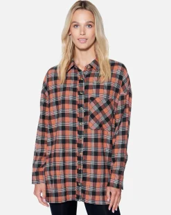 Women Hurley Tops & T-Shirts*Austin Plaid Boyfriend Shirt