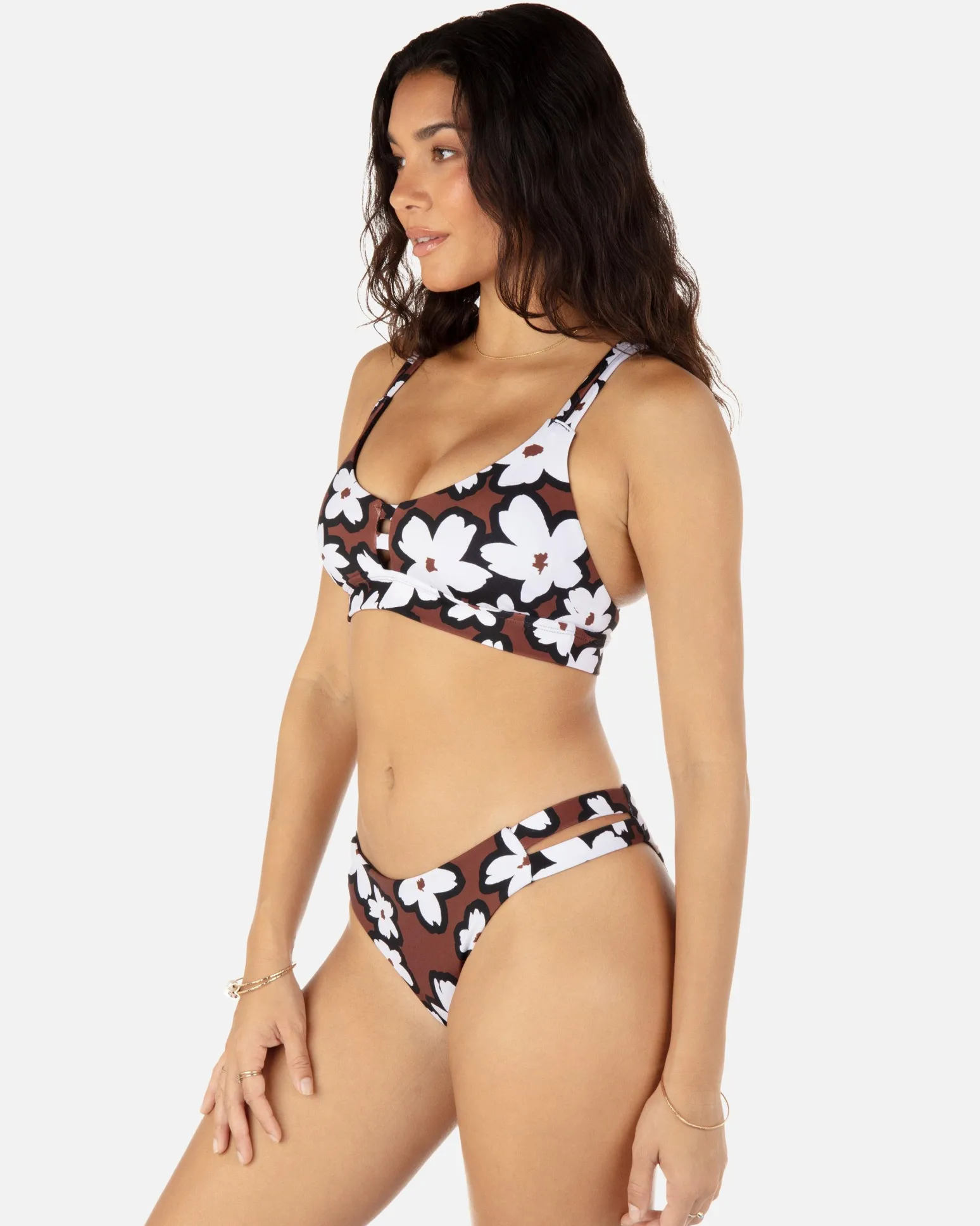 Women Hurley Bikini Bottoms|Bikinis*Bold Daisy Max Moderate Bottom