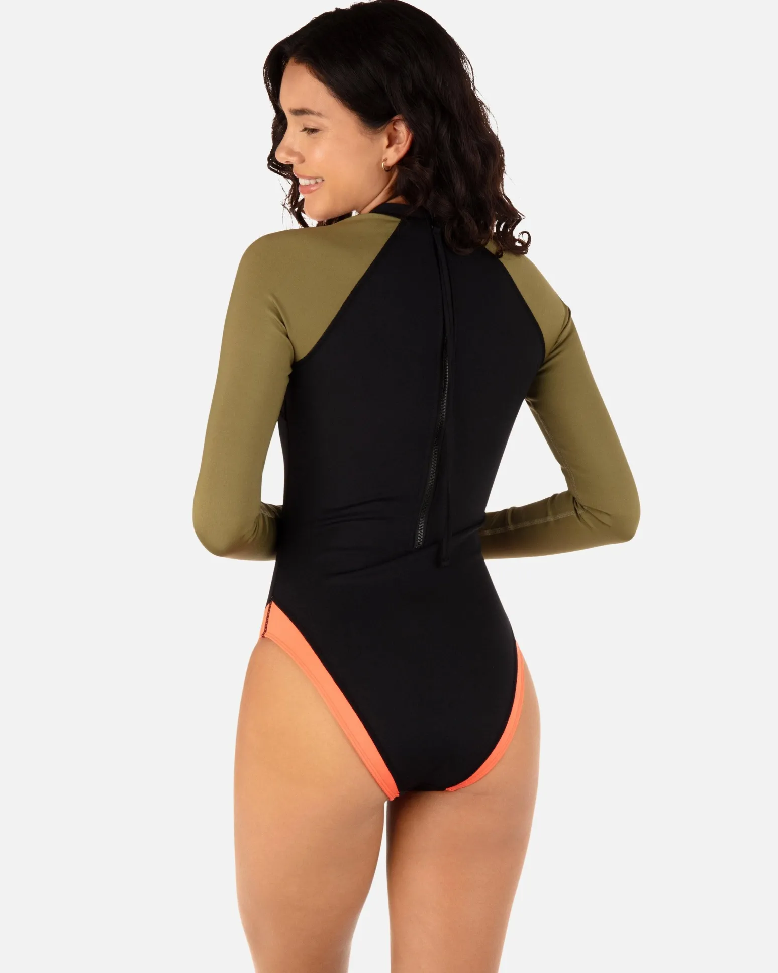 Women Hurley One Piece*Color Blocked Max Cross Yoke Long Sleeve Moderate Surfsuit