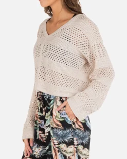 Women Hurley Tops & T-Shirts*Easy Times Crochet Sweater
