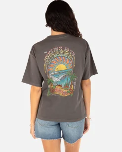 Women Hurley Tops & T-Shirts*Electric Point Slim Boyfriend Crewneck