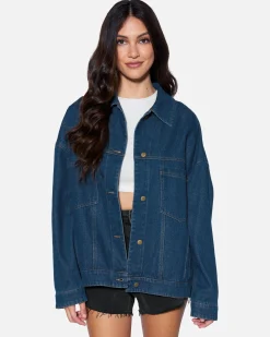 Women Hurley Hoodies & Fleece*ESSENTIAL BOYFRIEND DENIM JACKET