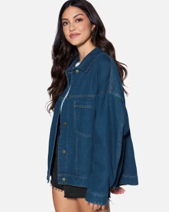 Women Hurley Hoodies & Fleece*ESSENTIAL BOYFRIEND DENIM JACKET