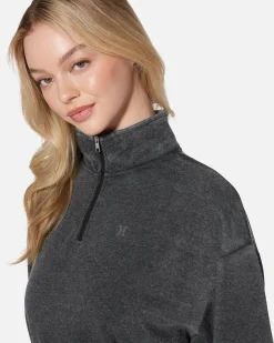 Women Hurley Hoodies & Fleece*Essential Burnout Fleece Half Zip Sweatshirt