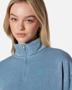 Women Hurley Hoodies & Fleece*Essential Burnout Fleece Half Zip Sweatshirt