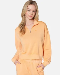 Women Hurley Hoodies & Fleece*Essential Burnout Fleece Half Zip Sweatshirt