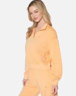 Women Hurley Hoodies & Fleece*Essential Burnout Fleece Half Zip Sweatshirt