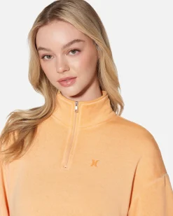 Women Hurley Hoodies & Fleece*Essential Burnout Fleece Half Zip Sweatshirt