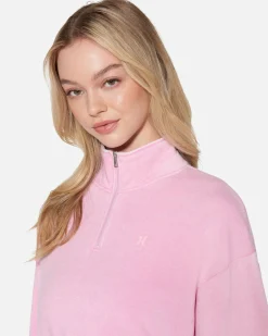 Women Hurley Hoodies & Fleece*Essential Burnout Fleece Half Zip Sweatshirt