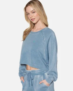 Women Hurley Hoodies & Fleece*Essential Burnout Fleece Crop Crewneck