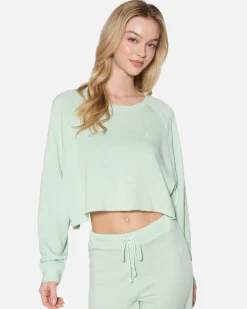 Women Hurley Hoodies & Fleece*Essential Burnout Fleece Crop Crewneck