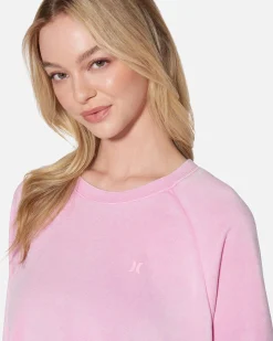 Women Hurley Hoodies & Fleece*Essential Burnout Fleece Crop Crewneck