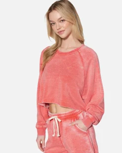 Women Hurley Hoodies & Fleece*Essential Burnout Fleece Crop Crewneck