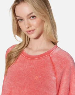 Women Hurley Hoodies & Fleece*Essential Burnout Fleece Crop Crewneck