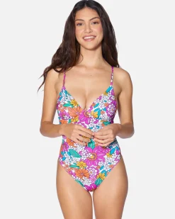 Women Hurley One Piece*Groovy Floral Soft Cup Moderate One Piece