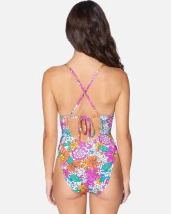 Women Hurley One Piece*Groovy Floral Soft Cup Moderate One Piece