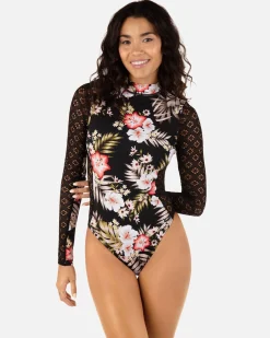 Women Hurley One Piece*Highland Tropics Max Long Sleeve Moderate Surfsuit