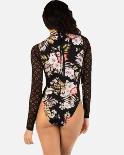 Women Hurley One Piece*Highland Tropics Max Long Sleeve Moderate Surfsuit