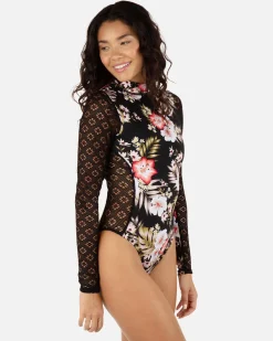 Women Hurley One Piece*Highland Tropics Max Long Sleeve Moderate Surfsuit