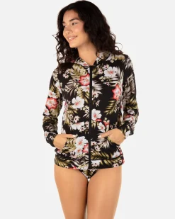 Women Hurley Rashguards & Surf Shirts|Rashguards & Surf Shirts*Highland Tropics Zip Hoodie Rashguard