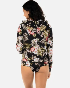 Women Hurley Rashguards & Surf Shirts|Rashguards & Surf Shirts*Highland Tropics Zip Hoodie Rashguard