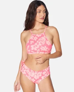 Women Hurley Bikini Bottoms|Bikinis*Max Flower Scrunch Adjustable Retro Bottom