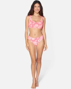 Women Hurley Bikini Bottoms|Bikinis*Max Flower Scrunch Mid Rise Cheeky Bottom