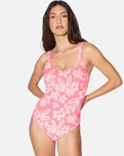 Women Hurley One Piece*Max Flower Scrunch Moderate One Piece