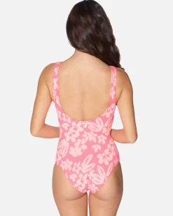 Women Hurley One Piece*Max Flower Scrunch Moderate One Piece