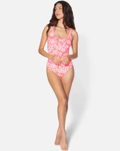 Women Hurley One Piece*Max Flower Scrunch Moderate One Piece