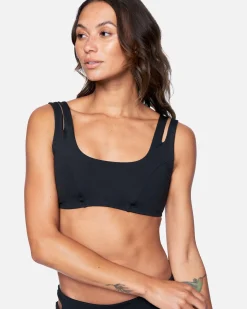 Women Hurley Bikini Tops|Bikinis*Max Solid Split Strap Bikini Top