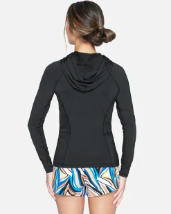 Women Hurley Rashguards & Surf Shirts|Rashguards & Surf Shirts*ONE AND ONLY SOLID LONG SLEEVE HOODIE SURF SHIRT