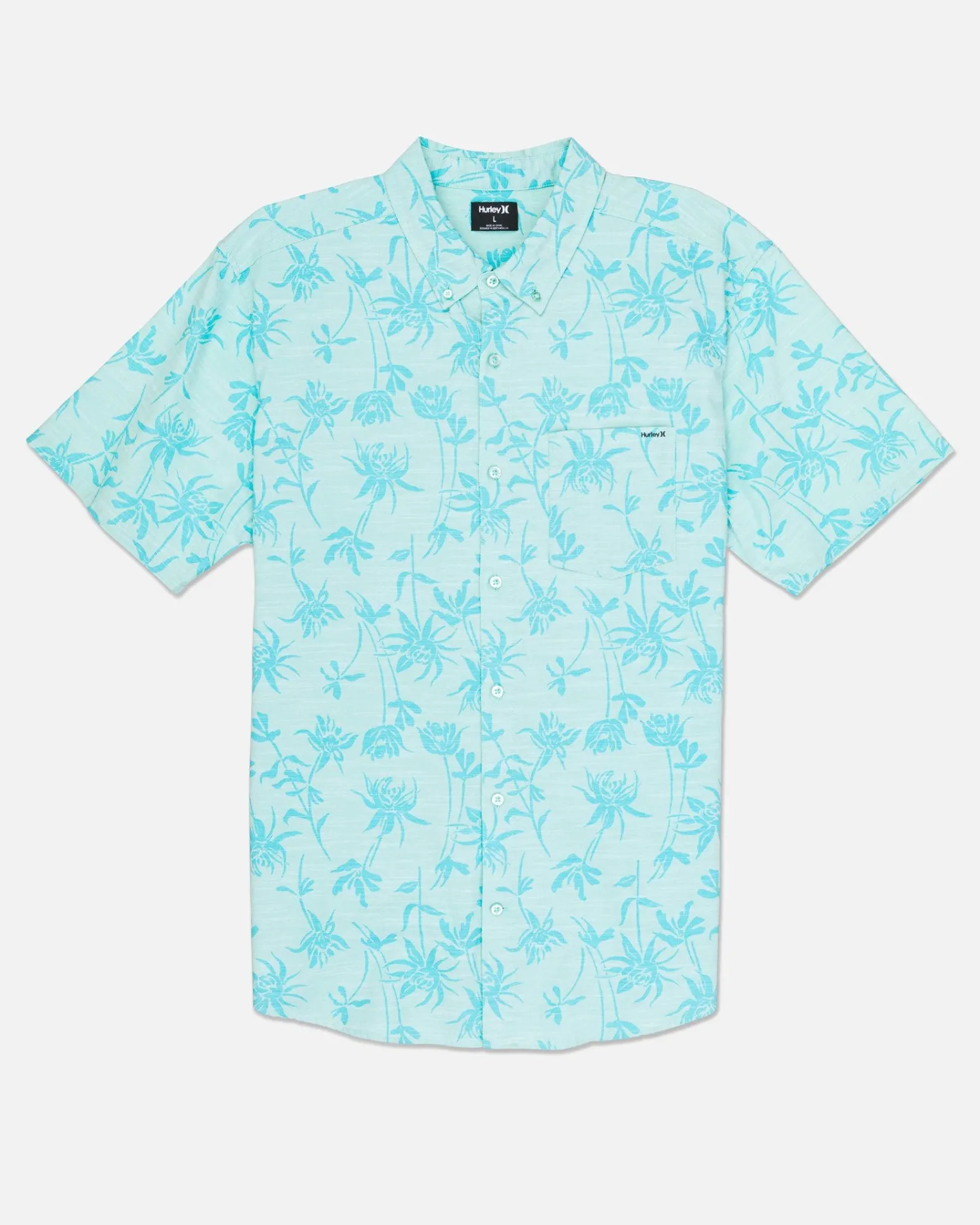 Hurley Tshirts & Tops|Button Downs*One And Only Stretch Print Short Sleeve Shirt
