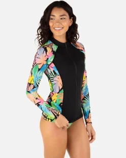 Women Hurley Rashguards & Surf Shirts|Rashguards & Surf Shirts*Paradise Zip Front Rashguard