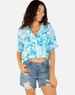 Women Hurley Tops & T-Shirts*Postcard Camp Shirt