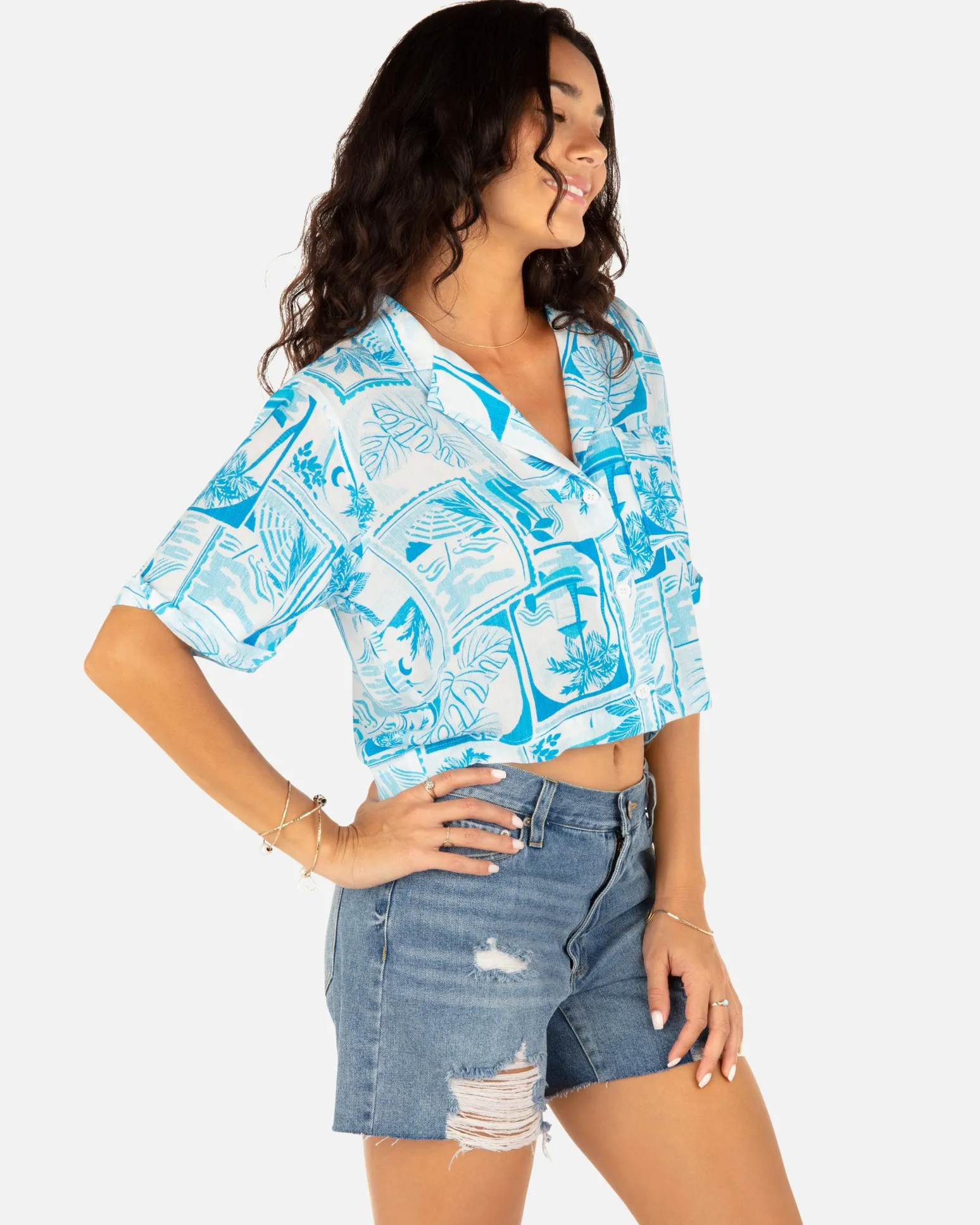 Women Hurley Tops & T-Shirts*Postcard Camp Shirt