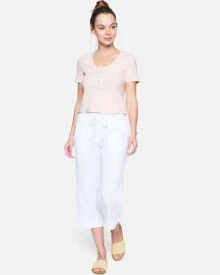 Women Hurley Tops & T-Shirts*Rib Short Sleeve Henley T-Shirt