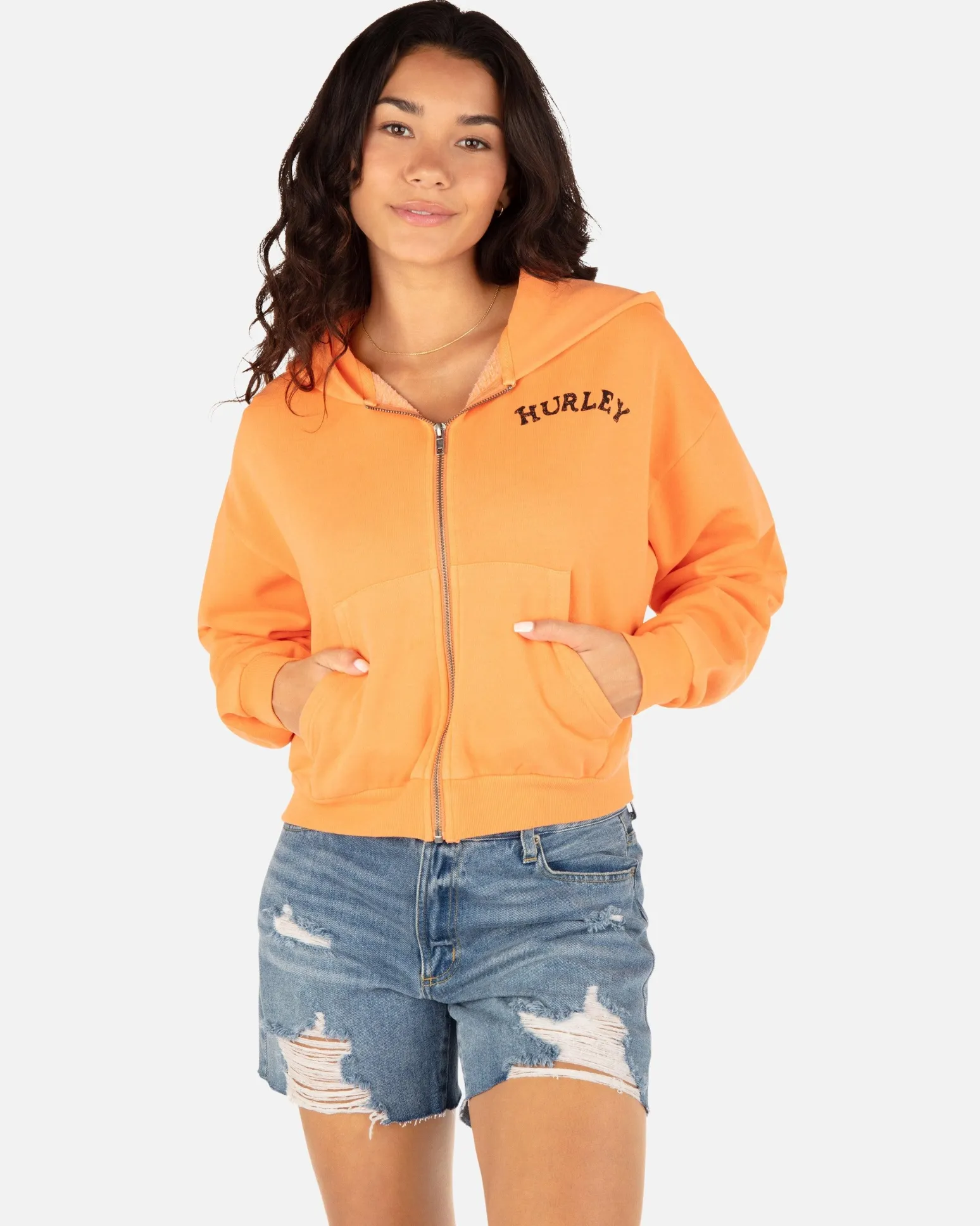 Women Hurley Hoodies & Fleece*Sabertooth Crop Zip Up Hoodie