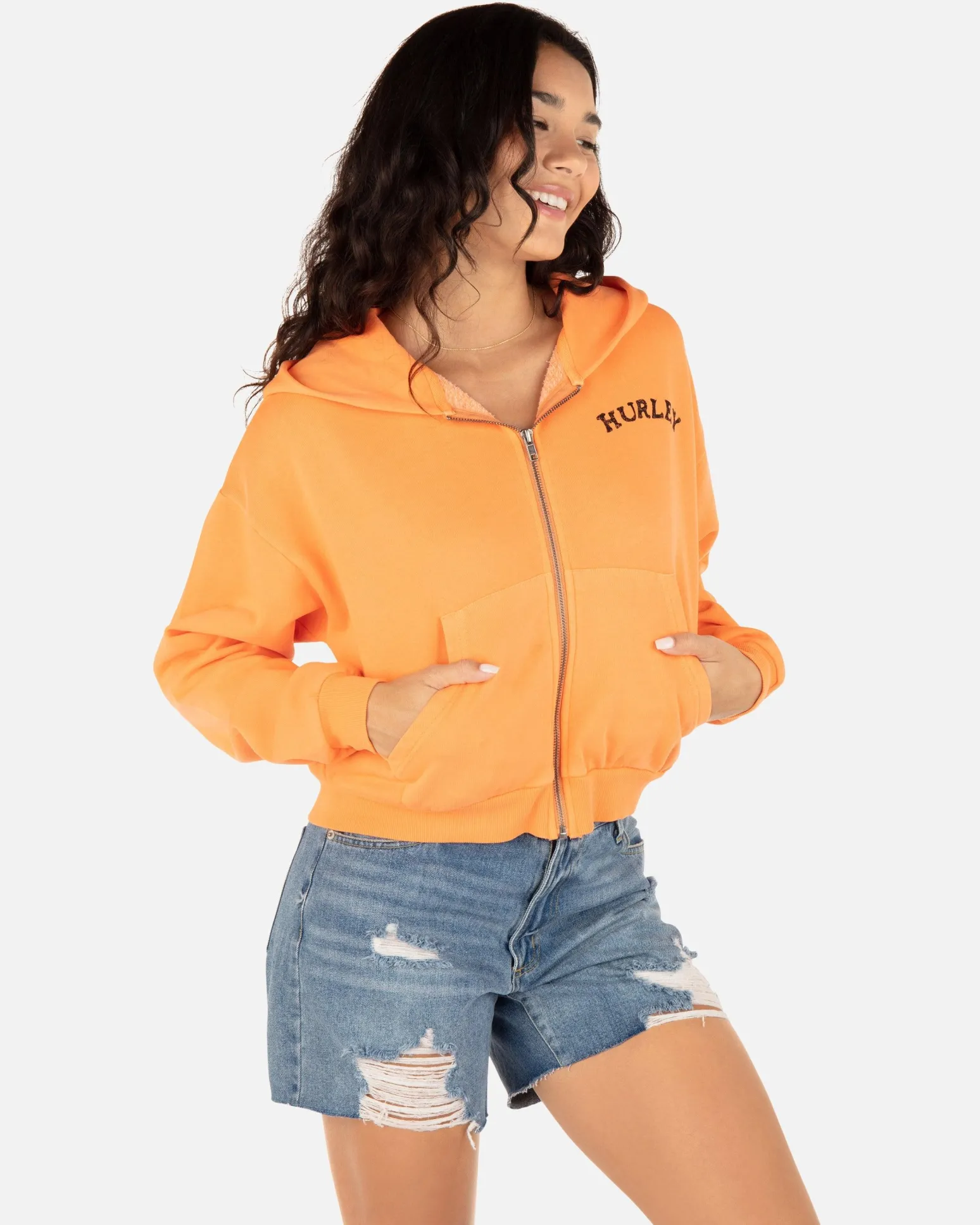 Women Hurley Hoodies & Fleece*Sabertooth Crop Zip Up Hoodie
