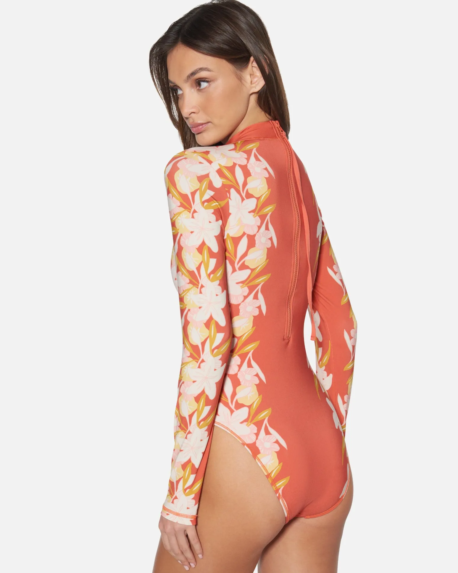 Women Hurley One Piece*Sand Dollar Long Sleeve Zip Back Moderate Surf Suit