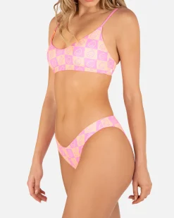 Women Hurley Bikini Bottoms|Bikinis*Smiley Check Reversible Scoop Bottom