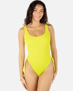 Women Hurley One Piece*Solid Scrunch Cheeky One Piece