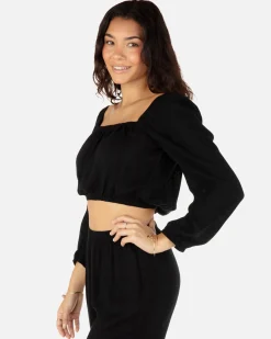 Women Hurley Tops & T-Shirts*Stripe Gauze Long Sleeve Top