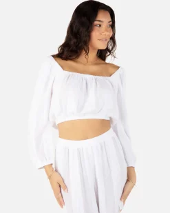 Women Hurley Tops & T-Shirts*Stripe Gauze Long Sleeve Top