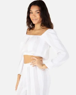 Women Hurley Tops & T-Shirts*Stripe Gauze Long Sleeve Top
