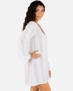 Women Hurley Dresses & Rompers*Stripe Gauze Long Sleeve Tunic