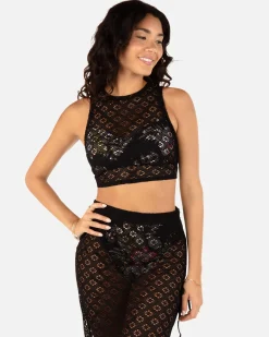 Women Hurley Tops & T-Shirts*Summer Crochet Tie Back Top
