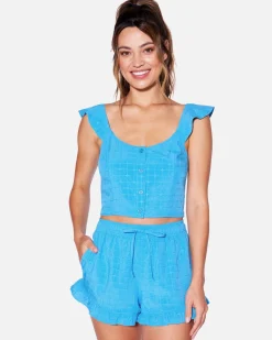 Women Hurley Tops & T-Shirts*Window Pane Crop Top
