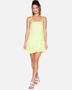 Women Hurley Dresses & Rompers*Window Pane Wrap Front Mini Dress